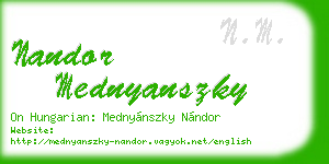 nandor mednyanszky business card
